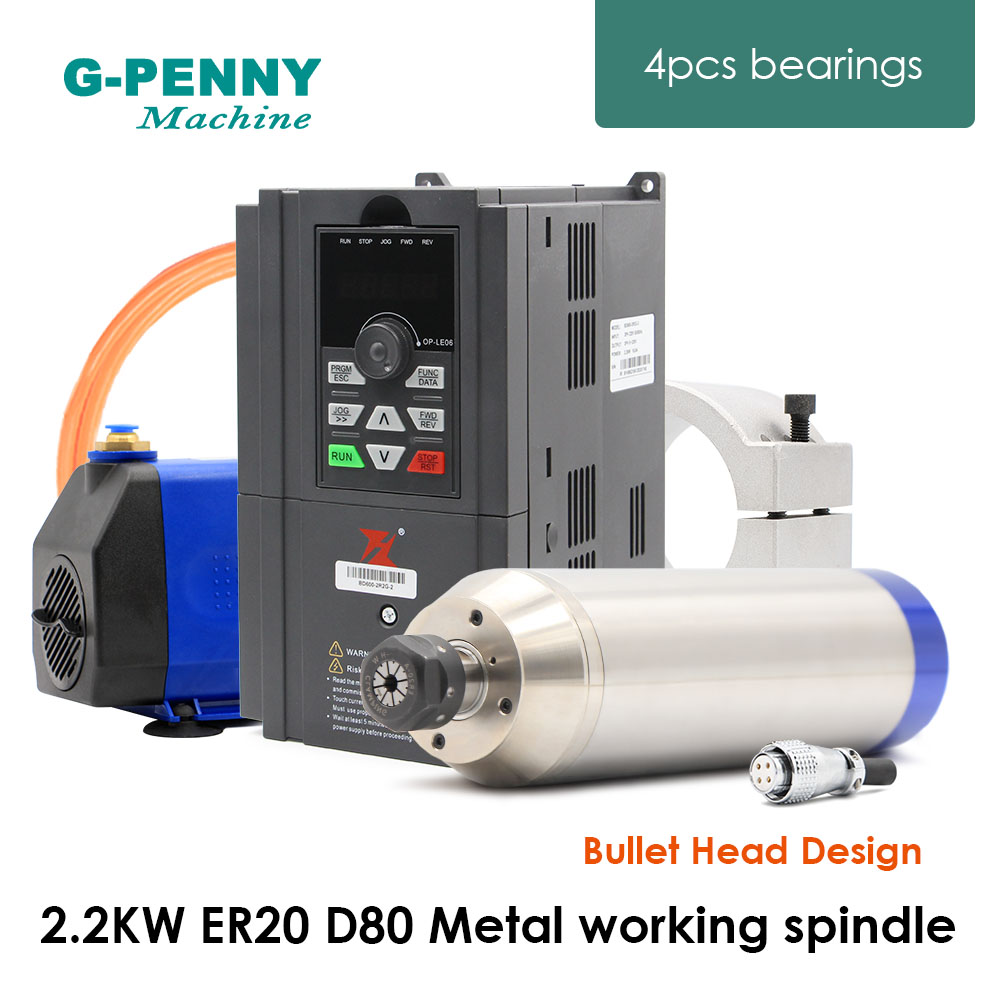2.2kw ER20 D80 Metal Spindle W - 2.2Kw Water Cooled Spindle Kit Vfd recension och pris